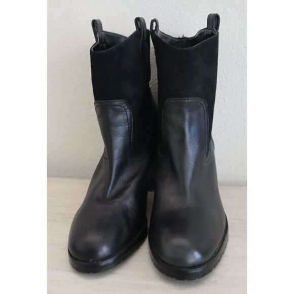 Lauren Ralph Lauren Women's Sz 8.5B Black Devyn Leather/Suede Western Boots - Picture 3 of 8